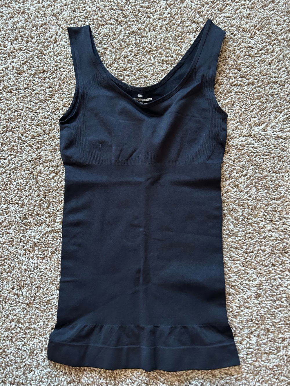 Black Sleeveless Tank Top with Ruffled Hem